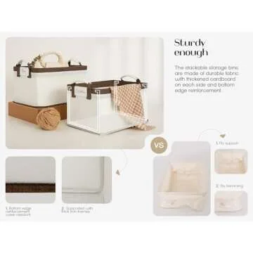 LoforHoney Stylish Collapsible Storage Bins - 2-Pack