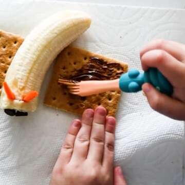 Dabbldoo 3 Pack Kids Food Picks (Chameleon, Frog, Snake) Toddlers + Preschoolers Utensils - Picky Eating - BPA Free - Dishwasher Safe - Self Feeding - Feeding Therapy - 18 Months+