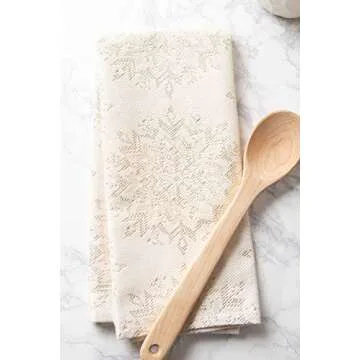 DII Decorative Metallic Holiday Kitchen Towel Set