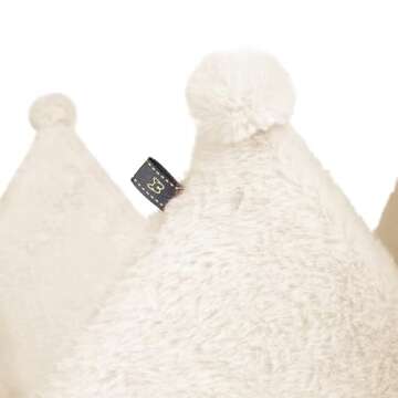 NANDOG Crown Pet Bed in Royal Ivory - Ultra Soft Micro Plush Fabric - Fun & Regal Design - Comfortab...