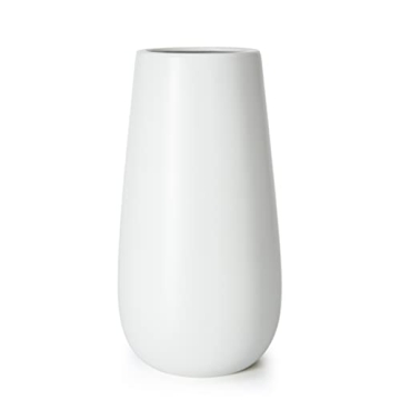 D'vine Dev 10 Inch White Elegant Oval Ceramic Vase for Flowers, Home Décor Vase with Design Box, VS...