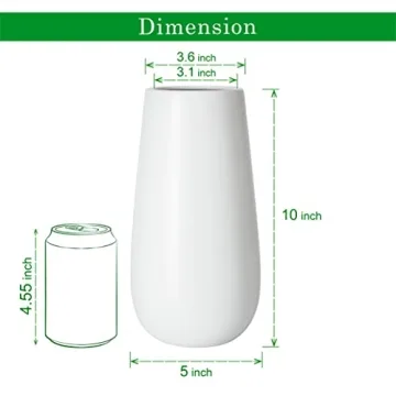 D'vine Dev 10 Inch Oval Ceramic White Flower Vase