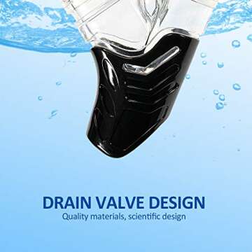 Supertrip Dry Snorkel Adult, Scuba Diving with Splash Guard and Top Valve, Freediving Snorkeling Swimming Snorkel for Adults Youth