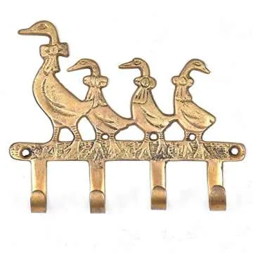 Indian Shelf Decorative Brass Wall Hooks for Home Organization