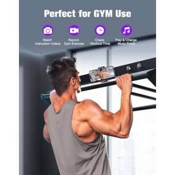 iBytoc Magnetic Phone Holder for Gym, 360° Rotatable Gym Phone Holder Workout Record, or Any Metal Surface, Gym Magnet Phone Mount Compatible with All Smartphones 4.7-7", Thick Cases Friendly