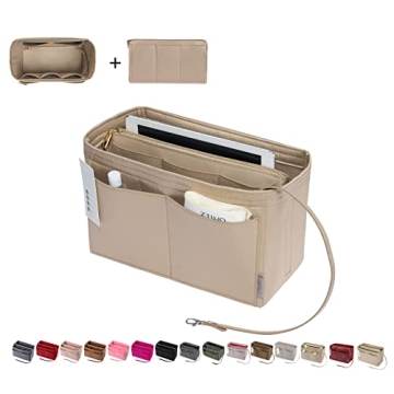 Premium Durable Felt Purse Organizer with Metal Zipper & 13 Pockets