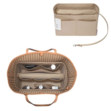 Durable Felt Purse Organizer Metal Zipper 13 Pockets