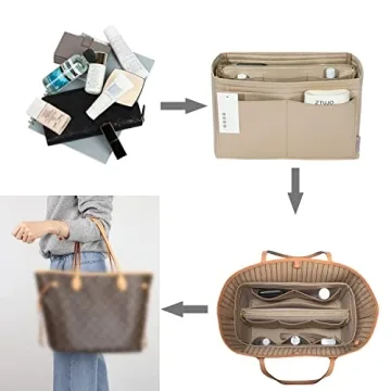 Durable Felt Purse Organizer Metal Zipper 13 Pockets