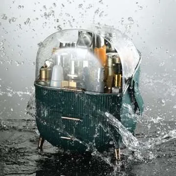 CANITORON Makeup Organizer,Skincare Organizer with 2 Drawers and Transparent Cover,Cosmetic Display Case for Vanity Organizer and Bathroom Countertop Storage.(Sage Green)