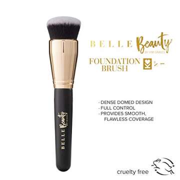 Belle Beauty by Kim Gravel Hover Cover Hi-Definition Liquid Foundation & Makeup Brushes (Foundation Brush)