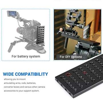 SMALLRIG Cheese Plate with Dual Rod Clamp - Versatile Accessory