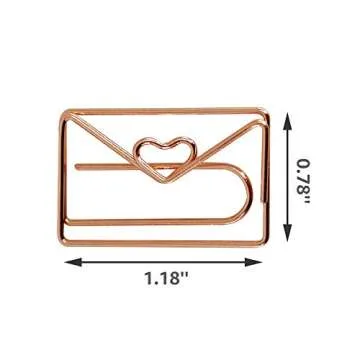 Envelope Shape Small Paper Clips - Cute Paper Clips - Funny Bookmark Marking Clips for Office School Wedding Party Invitation Valentine Decoration - Planner Paperclips (20 pcs) (Envelope)