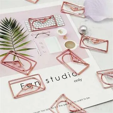 Envelope Shape Small Paper Clips - Cute Paper Clips - Funny Bookmark Marking Clips for Office School Wedding Party Invitation Valentine Decoration - Planner Paperclips (20 pcs) (Envelope)