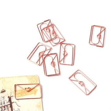 Envelope Shape Small Paper Clips - Cute Paper Clips - Funny Bookmark Marking Clips for Office School Wedding Party Invitation Valentine Decoration - Planner Paperclips (20 pcs) (Envelope)