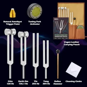 Healing Tuning Fork Set with Activator & Vegan Pouch