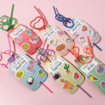 HERZOME Valentines Day Cards for Kids, 36 Pack Valentines Cards with Crazy Straws for Boys and Girls...
