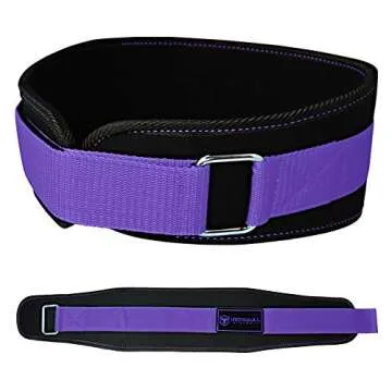 Iron Bull Strength Women Weight Lifting Belt - High Performance Neoprene Back Support - Light Weight & Heavy Duty Core Support for Weightlifting and Fitness (Black/Purple, Small)