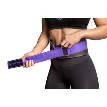 Iron Bull Strength Women Weight Lifting Belt - High Performance Neoprene Back Support - Light Weight & Heavy Duty Core Support for Weightlifting and Fitness (Black/Purple, Small)
