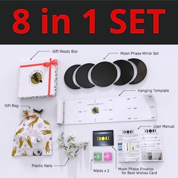 Black Magic Witch Moon Mirror Set for Home Elegance