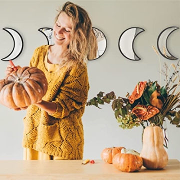 Black Magic Witch Moon Mirror Set for Home Elegance