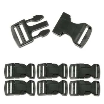 6-pack Quick Release Black Strap Buckles - 5/8-inch Contoured Size