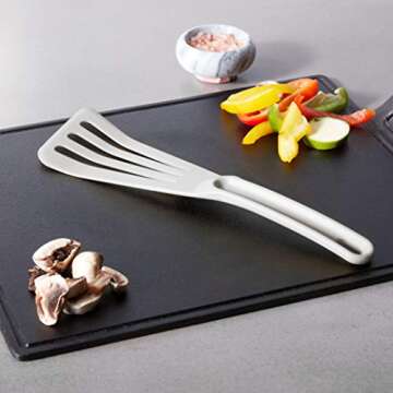 Mercer Culinary Hell's Tools Hi-Heat Slotted Spatula, 12 Inch x 3.5 Inch, White