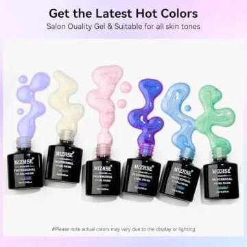 MIZHSE Pearl Gel Nail Polish Set, Glitter Drawing 6 Colors Mermaid Shimmer Gel Shell Thread Gel Poli...