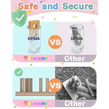 Yetonamr Montessori Toys for 1 2 3 Years Old Boys Girls Birthday Gifts, Wooden Sensory Toys for Ages 2-4 Toddlers Kids Baby, Toddler Learning Toy Activities Puzzles Ages 1-3