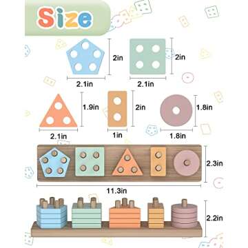 Yetonamr Montessori Toys for 1 2 3 Years Old Boys Girls Birthday Gifts, Wooden Sensory Toys for Ages 2-4 Toddlers Kids Baby, Toddler Learning Toy Activities Puzzles Ages 1-3