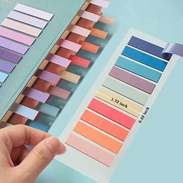 ELII 1200pcs Sticky Tabs Page Markers,Morandi Sticky Note Tabs Colored Writable and Repositionable B...