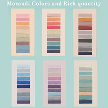 ELII 1200pcs Sticky Tabs Page Markers,Morandi Sticky Note Tabs Colored Writable and Repositionable Book Flags Tabs Strip Index Tabs,Page Tabs