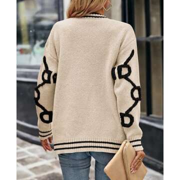 PRETTYGARDEN Women's Spring Chunky Knit Cardigan - Cozy Open Front Design