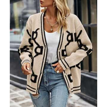Stylish PRETTYGARDEN Women's Chunky Knit Cardigan for Winter