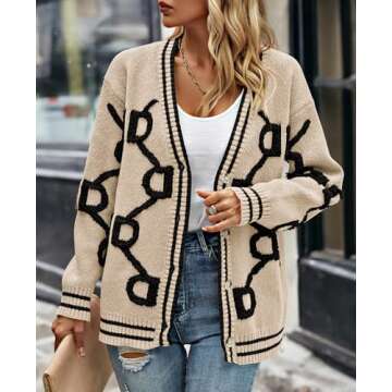 Stylish PRETTYGARDEN Women's Chunky Knit Cardigan for Winter