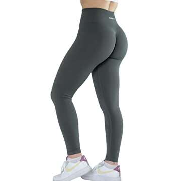 AUROLA Workout Leggings for Women Seamless Scrunch Tights Tummy Control Gym Fitness Girl Sport Activ...