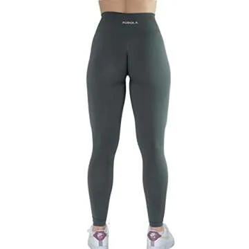 AUROLA Workout Leggings for Women Seamless Scrunch Tights Tummy Control Gym Fitness Girl Sport Active Yoga Pants (M, Steel Grey)