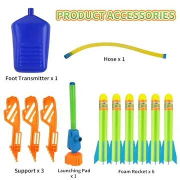 Banvih Rocket Launcher 6 Foam Rockets for Kids Outdoor Fun