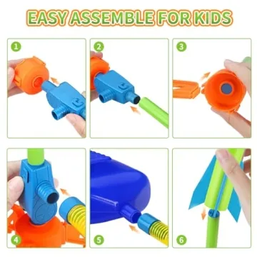Banvih Rocket Launcher 6 Foam Rockets for Kids Outdoor Fun