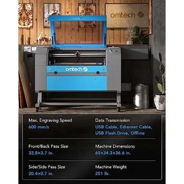 OMTech 100W CO2 Laser Engraver for Creative Projects