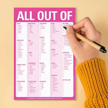Knock Knock All Out Of Pad Grocery List Note Pad, 6 x 9-inches (Pink)