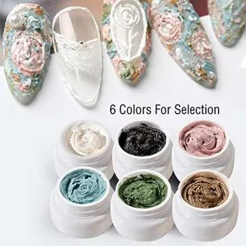 FN GRACE 6-Pack 3D Sand Gel for Creative Nail Art