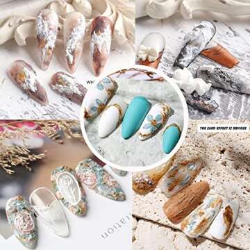 FN GRACE 6Pack Nail DIY 3D Sand Texture Gypsum Gel Nail Plaster Drawing Design Nail Gel Soak Off Nail Art Polish Varnish Decoration Manicure