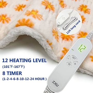 ZXU Ultra Soft Sherpa Heating Pad for Pain Relief