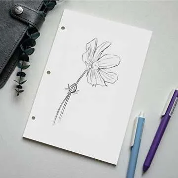 A5 Filler Paper, 3 Hole Planner Refills, Organizer, Binders, Total 100 Sheets/200 Pages, 100gsm, Blank, White Paper, 5.8 x 8.2 Inch, 3 Hole Filler Paper, Mini Binder Refills, Fit 3 Hole Binder Only