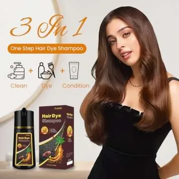 Black Hair Dye Shampoo for 100% Gray Coverage