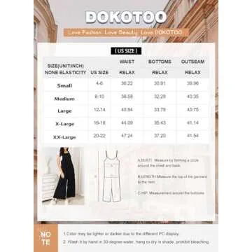Dokotoo Womens Overalls Red Jumpsuits for Women Casual Loose Fit Solid Color Wide Leg One Piece Sleeveless Jumpsuit Adjustable Straps Long Pant Rompers with Pockets Medium
