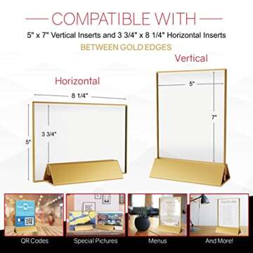 Prime Designs 5x7 Acrylic Sign Holders with Gold Border