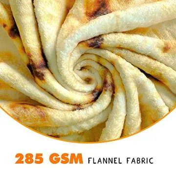 CASOFU Burritos Tortilla Throw Blanket, Double Sided Giant Flour Novelty Blankets for Your Family, 285 GSM Soft and Comfortable Flannel Taco Blanket.(Yellow, 60 inches)