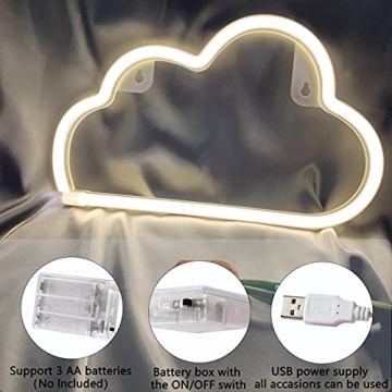 Cloud Neon Light - USB or Battery Powered Wall Decor