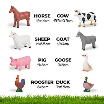 Learning Minds Jumbo Farm Animal Figures for Toddlers